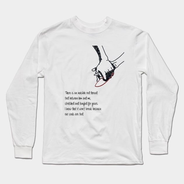 Red Thread Hands Long Sleeve T-Shirt by DaemonDante